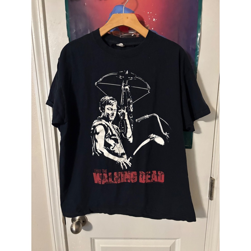 The Walking Dead Daryl Dixon Crossbow Graphic T-Shirt Mens Black XL AMC TV Show